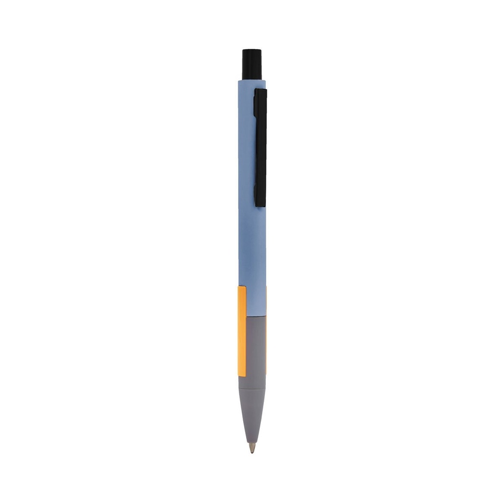 Bolígrafo promocional de metal con barril bicolor y mecanismo push – BT-BOM-0002