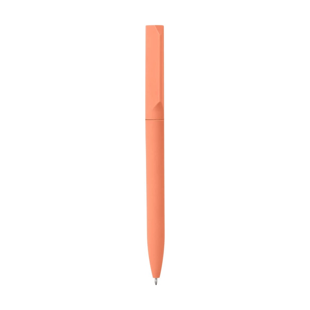 Bolígrafo promocional de plástico con acabado de hule y diseño minimalista – BT-BOP-0050