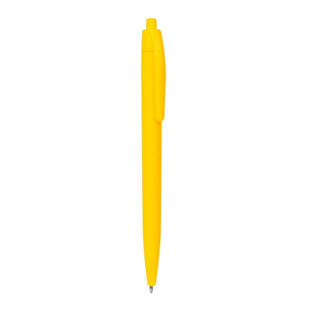 Bolígrafo promocional de plástico con diseño minimalista y mecanismo pulsador – BT-BOP-0052