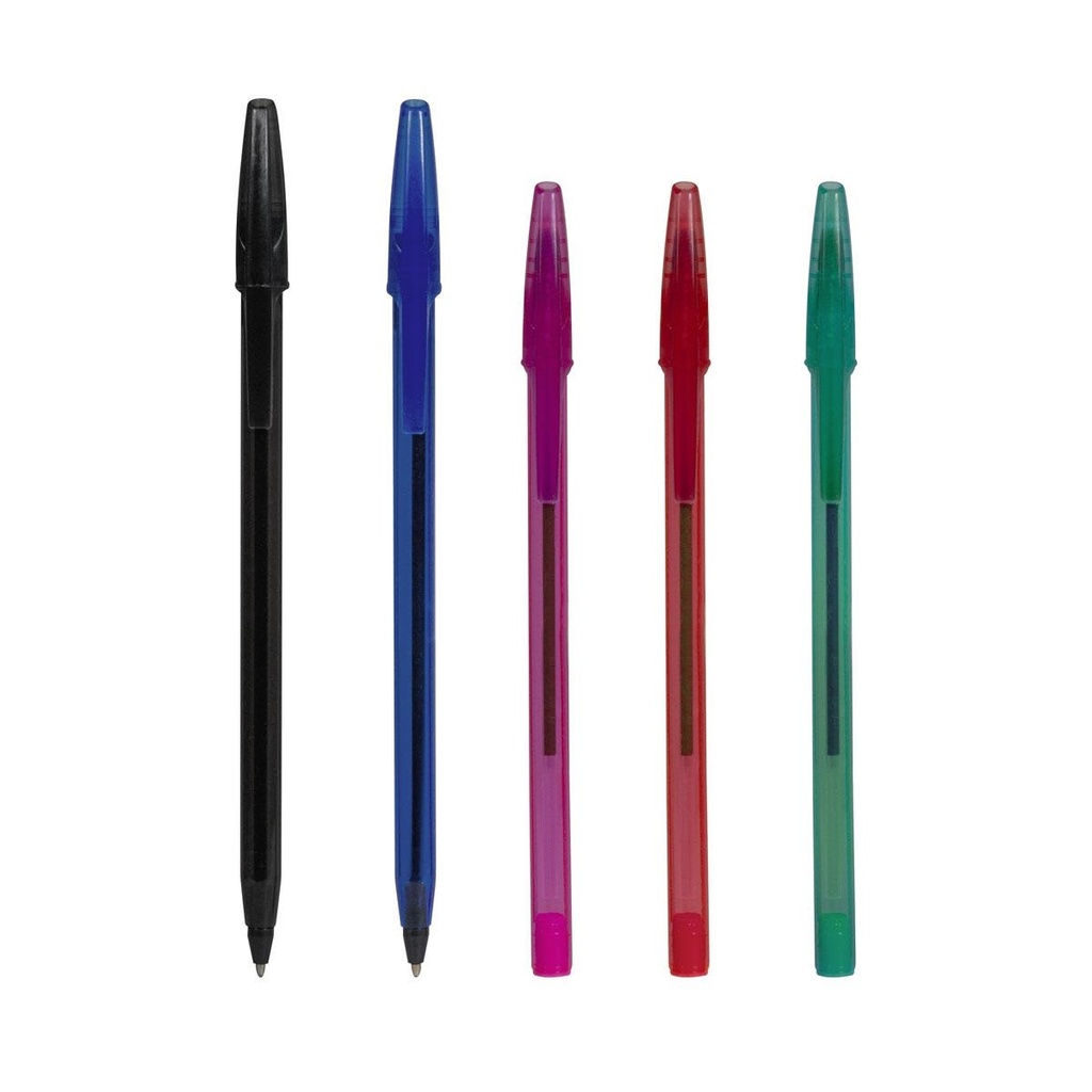 Bolígrafo promocional de plástico 14.8 cm con tapón protector – BT-BOP-0034