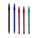 Bolígrafo promocional de plástico 14.8 cm con tapón protector – BT-BOP-0034
