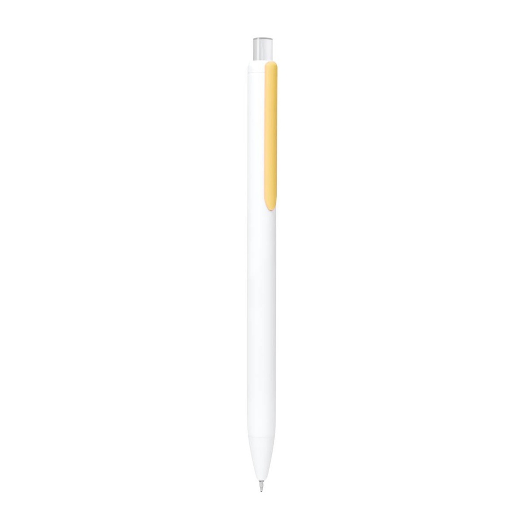 Bolígrafo promocional de plástico con tinta semigel y clip decorativo – BT-BOP-0036