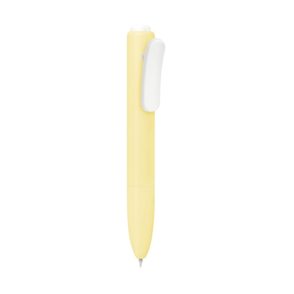 Bolígrafo promocional de plástico con clip tipo pinza y diseño redondeado – BT-BOP-0038