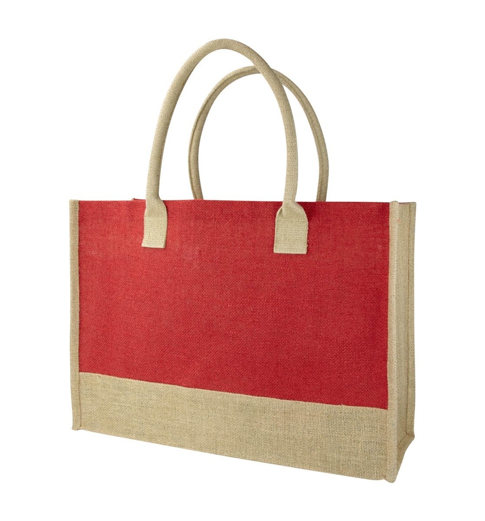 Bolsa promocional de yute con fuelle y asas redondeadas – BT-BOL-0010