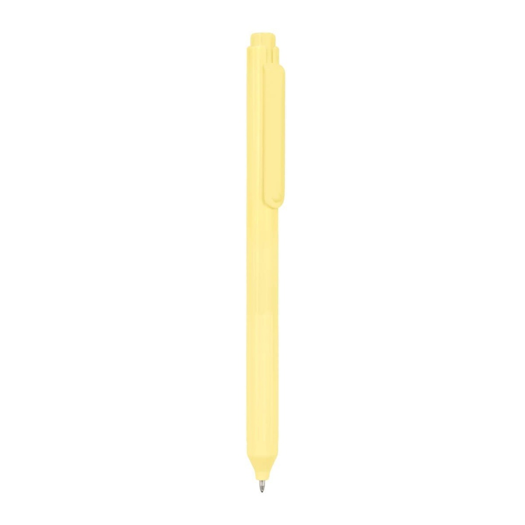 Bolígrafo promocional de plástico con diseño minimalista y mecanismo pulsador – BT-BOP-0041