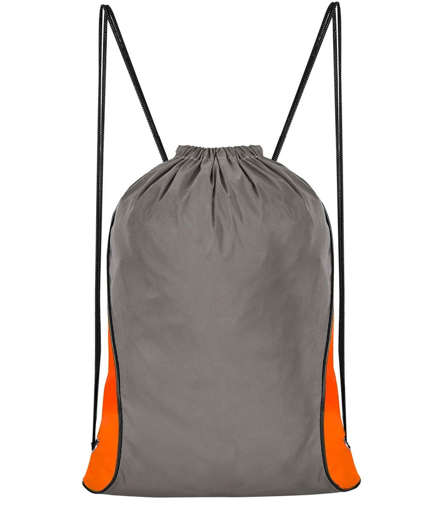 Bolsa-mochila promocional de poliéster con cierre de jareta y frente reflejante – BT-BOL-0013