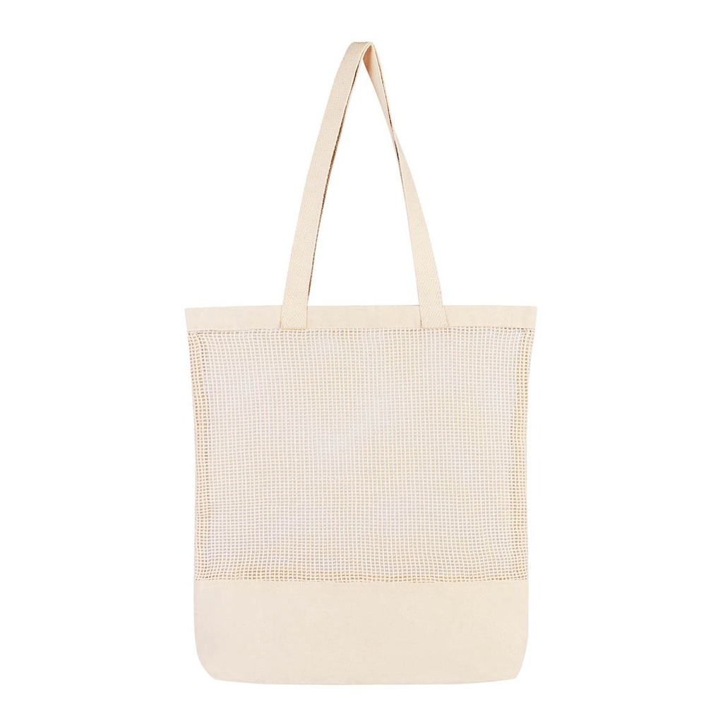 Bolsa promocional de algodón de 39 x 41 cm con tejido de malla – BT-BOL-0049