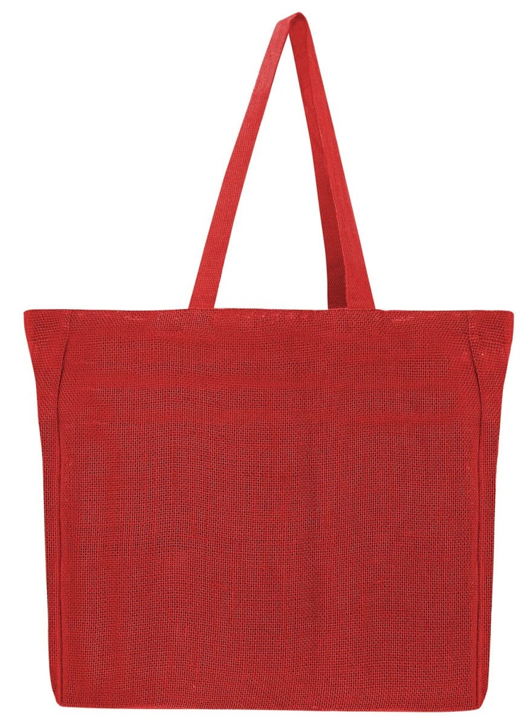 Bolsa promocional de yute natural con fuelle y asas – BT-BOL-0090