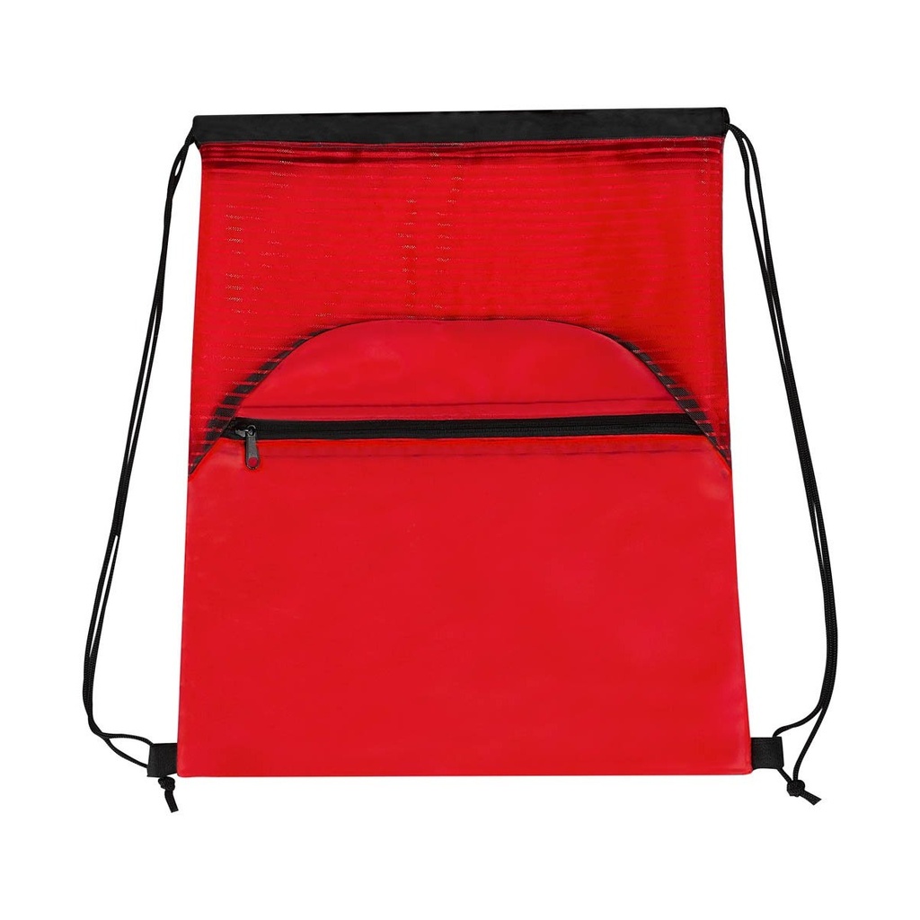 Bolsa-mochila promocional de poliéster 36.5 x 44 cm con bolsa frontal y cierre de jareta – BT-BOL-0060