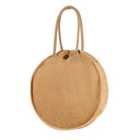 Bolsa promocional de yute con fuelle y cierre de botón de madera – BT-BOL-0062