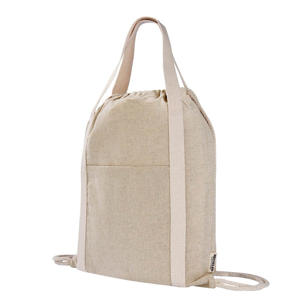 Bolsa-mochila promocional de algodón reciclado 35 x 42 cm con cierre de jareta – BT-BOL-0066