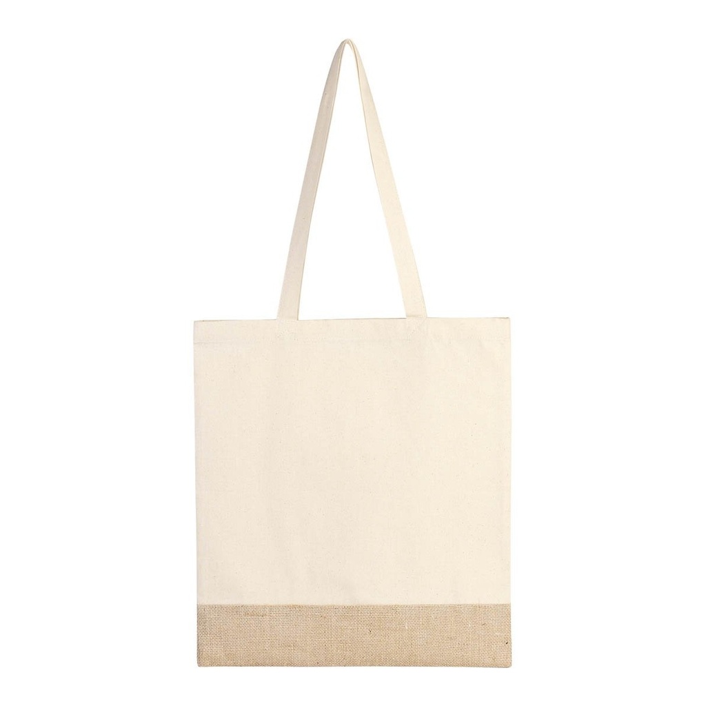 Bolsa promocional de canvas y yute sin fuelle con asas – BT-BOL-0024
