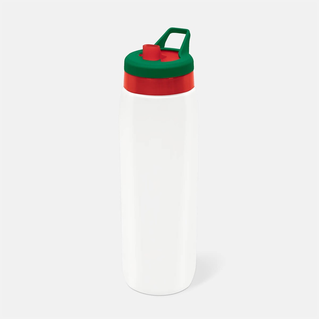 Cilindro promocional de PET 1 L con sobretapa giratoria y asa – BT-CIP-0053