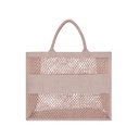 Bolsa promocional de yute y algodón de 42 x 33 x 16 cm con diseño entretejido – BT-BOL-0045