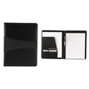 Portafolio promocional de curpiel 24.6 x 31.6 cm con block de notas y compartimento para tarjetas – BT-CAR-0009