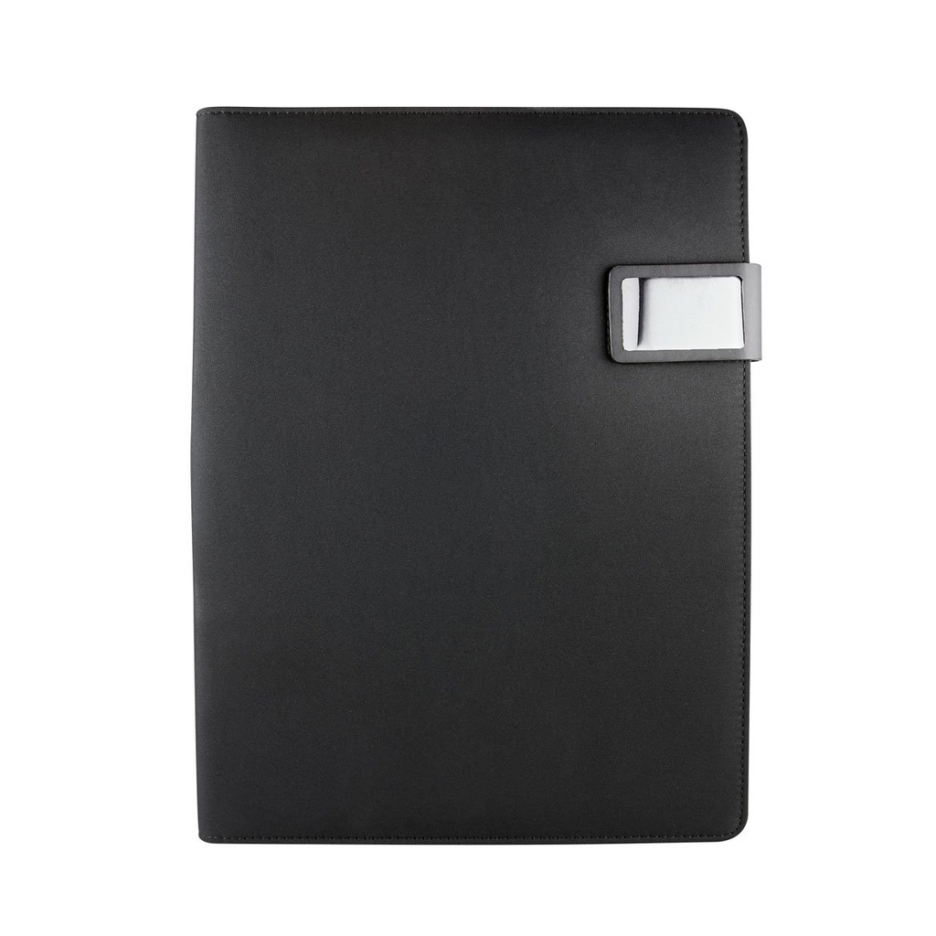 Portafolio promocional de poliéster 24 x 30.8 cm con broche magnético y compartimento para smartphone – BT-CAR-0010