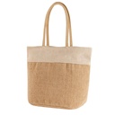 Bolsa promocional de yute y algodón con fuelle y compartimento principal – BT-BOL-0074