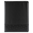 Portafolio promocional de curpiel 24.4 x 31.6 cm con block de notas y compartimento para documentos – BT-CAR-0012