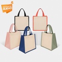 Bolsa promocional de canvas de 25 x 25 x 16 cm con fuelle en color – BT-BOL-0056