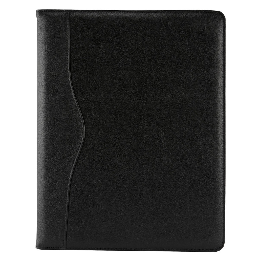 Portafolio promocional de curpiel 24 x 31.5 cm con block de notas y compartimento para documentos – BT-CAR-0015