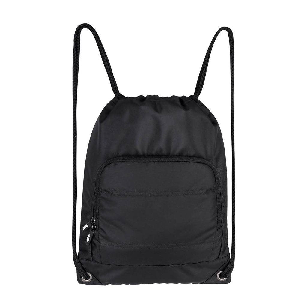 Bolsa-mochila promocional de poliéster de 32 x 42 cm con bolsa frontal y cerrado de jareta – BT-BOL-0043