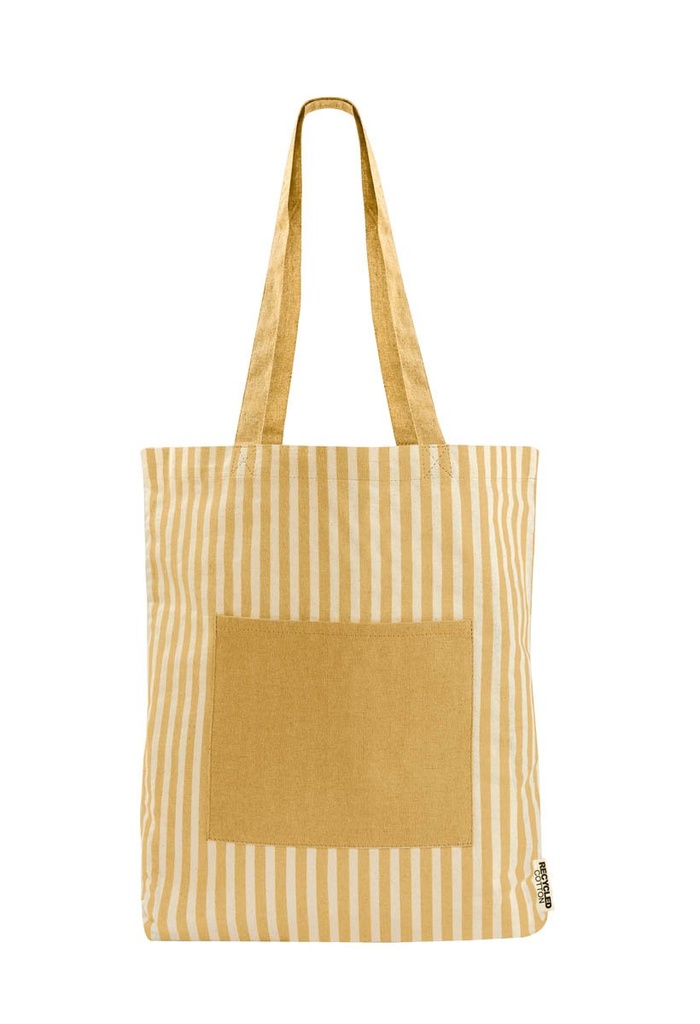 Bolsa promocional de algodón reciclado 38 x 42 cm con estampado de rayas – BT-BOL-0067