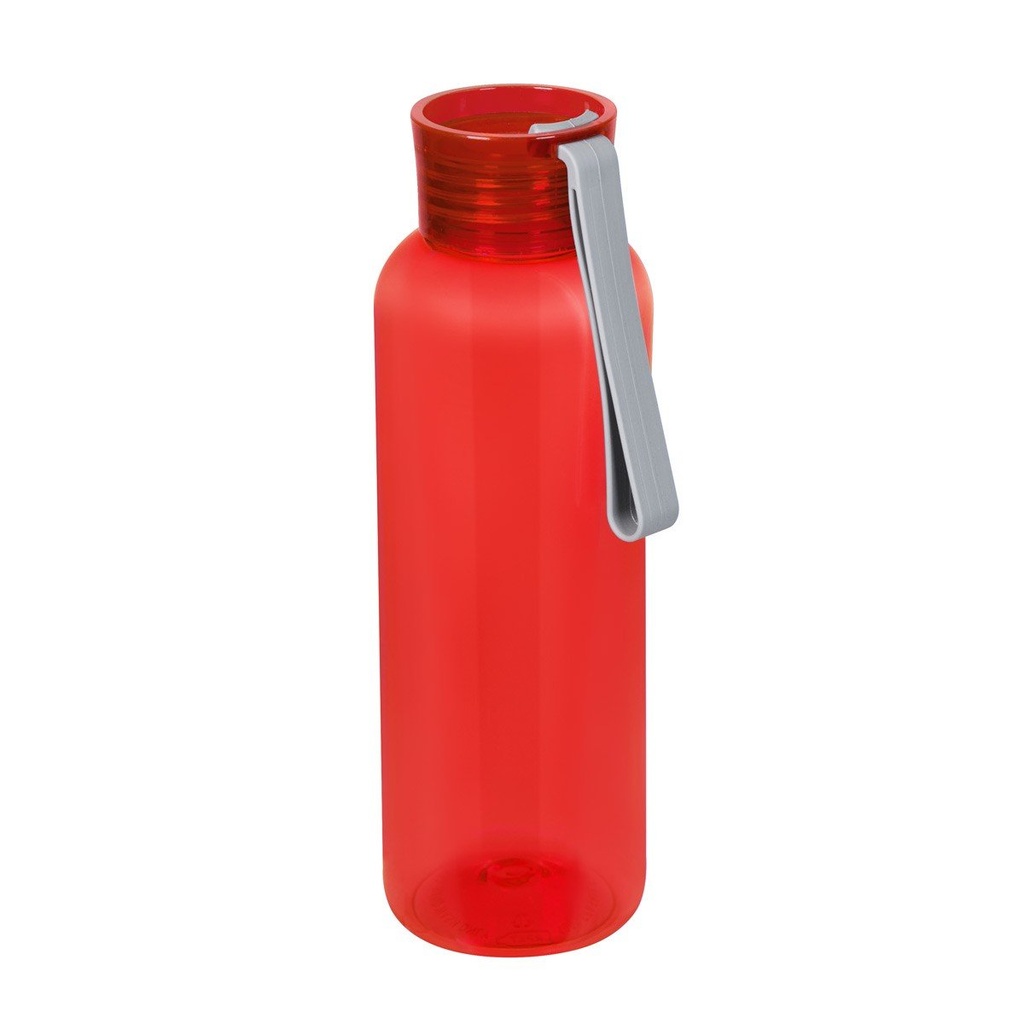 Cilindro promocional de PET reciclado de 500 ml con asa de silicón y cierre de rosca – BT-CIP-0021