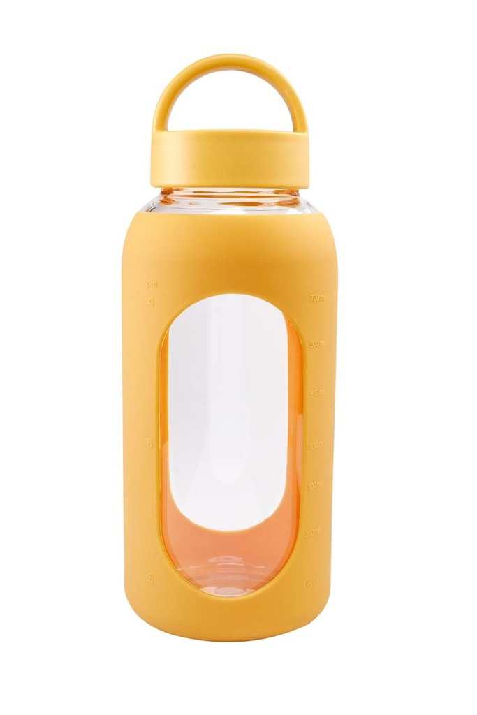 Cilindro promocional de vidrio borosilicato 800 ml con manga de silicón graduada – BT-CIV-0001