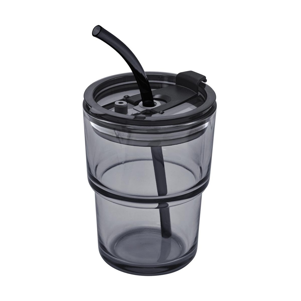 Vaso promocional de vidrio 450 ml con sistema push y popote incluido – BT-CIV-0008