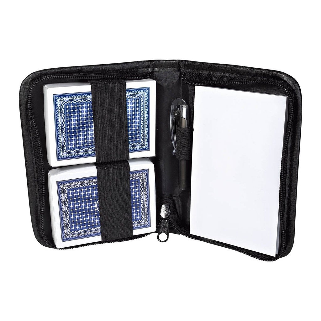 Estuche de cartas promocional de curpiel con libreta y bolígrafo – BT-ENT-0002