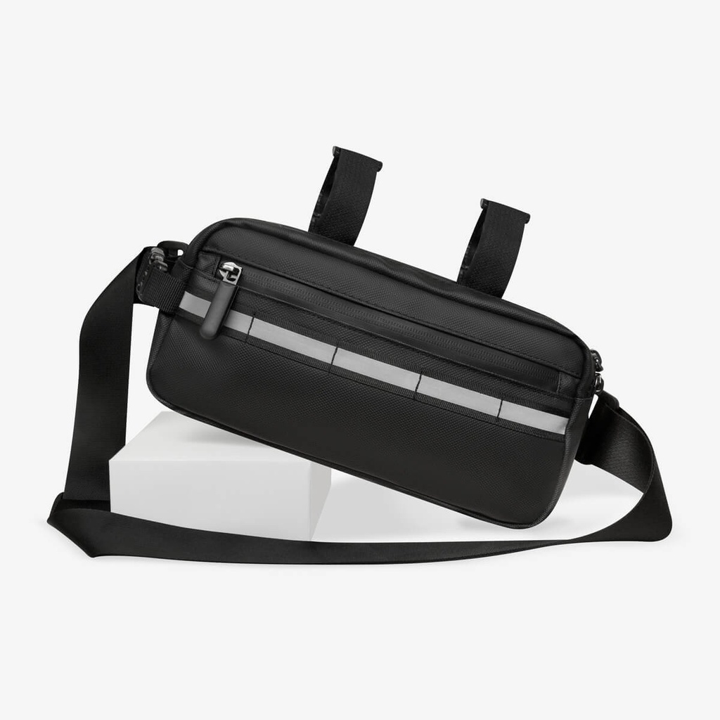 Bolsa promocional de poliéster resistente al agua con banda reflejante – BT-DEP-0031