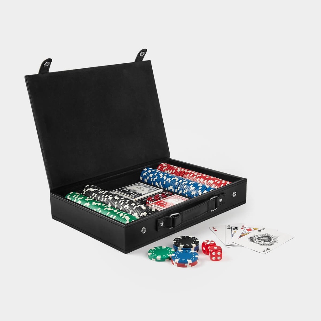 Maletín de juego promocional de curpiel con 200 fichas y 2 barajas – BT-ENT-0007