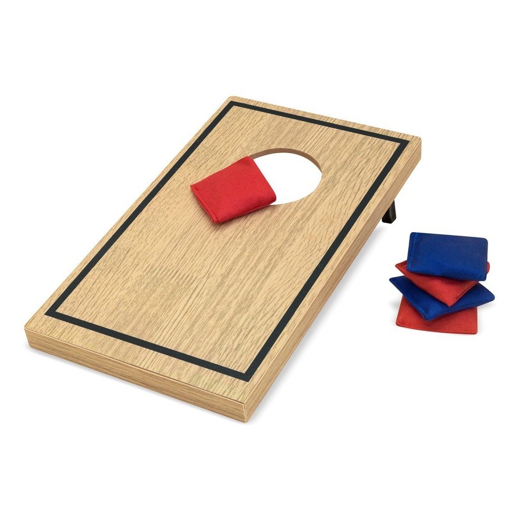 Tablero promocional de MDF con 6 costalitos y base plegable – BT-ENT-0019
