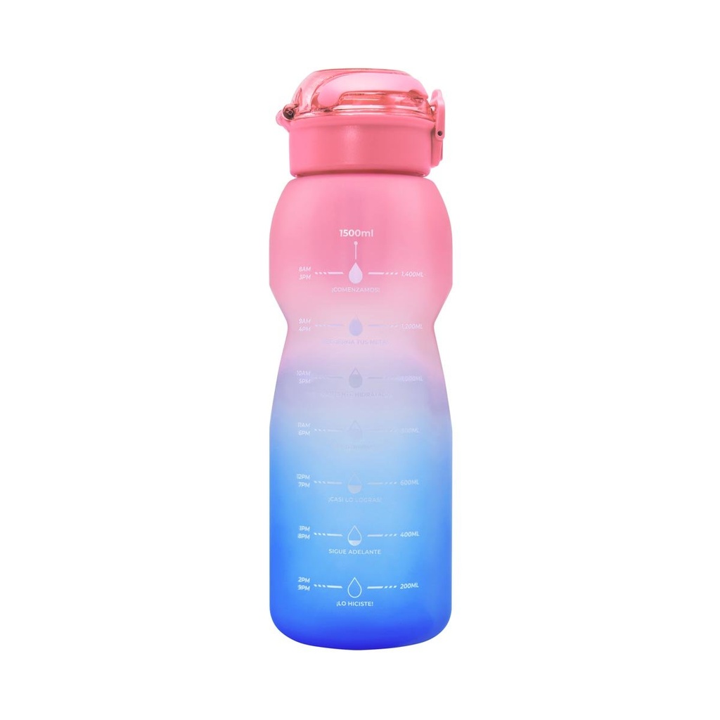 Cilindro promocional de plástico de 1,500 ml con boquilla y asa plegable – BT-CIP-0028