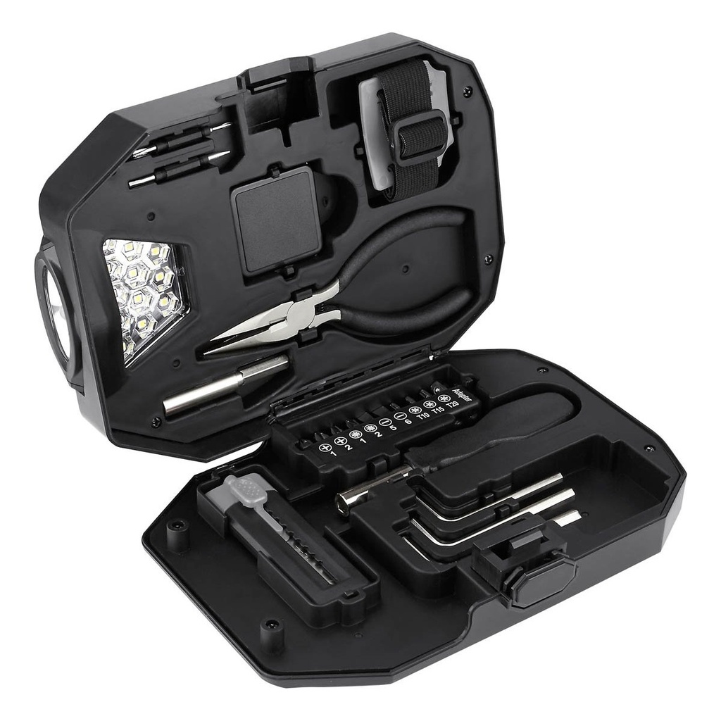 Set multifuncional promocional de metal con lámpara desmontable de 13 LEDS – BT-HER-0010