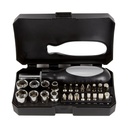 Kit multiusos promocional de plástico y acero con desarmador de 16 puntas y 8 dados – BT-HER-0014