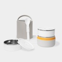 Set de recipientes promocional de acero inoxidable y plástico con tapa hermética y asa de transporte – BT-HIL-0004