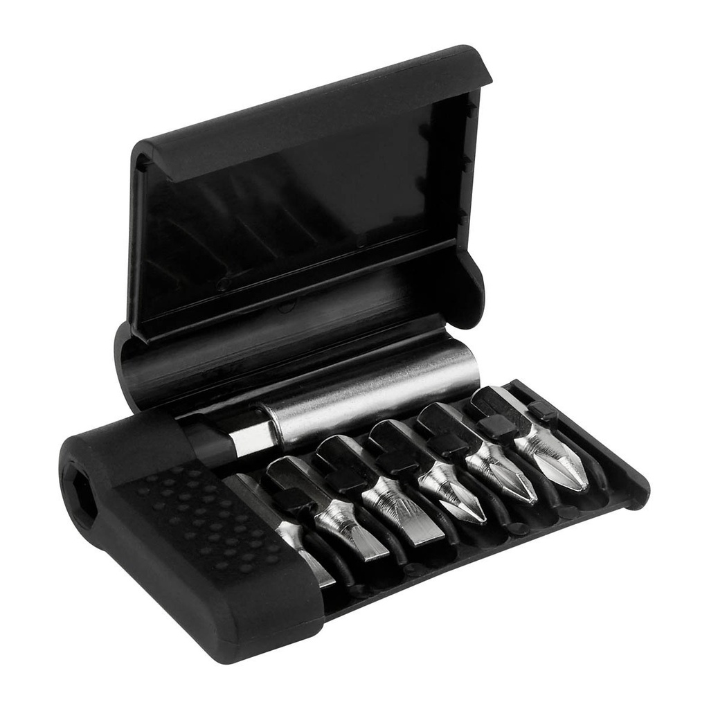 Destornillador promocional de metal y plástico con 6 puntas y extensión – BT-HER-0017