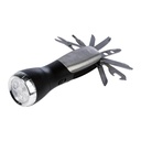 Multiherramienta promocional de metal y plástico con linterna LED y navajas múltiples – BT-HER-0036