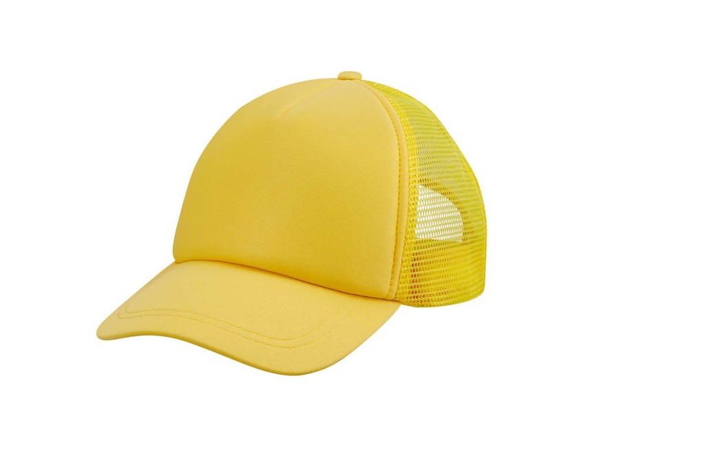 Gorra promocional de poliéster unitalla con malla posterior y broche ajustable – BT-GOS-0009