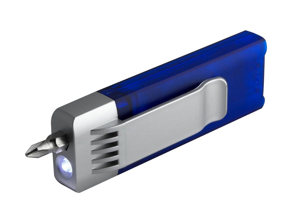 Destornillador promocional de plástico y metal con lámpara integrada y clip – BT-HER-0031