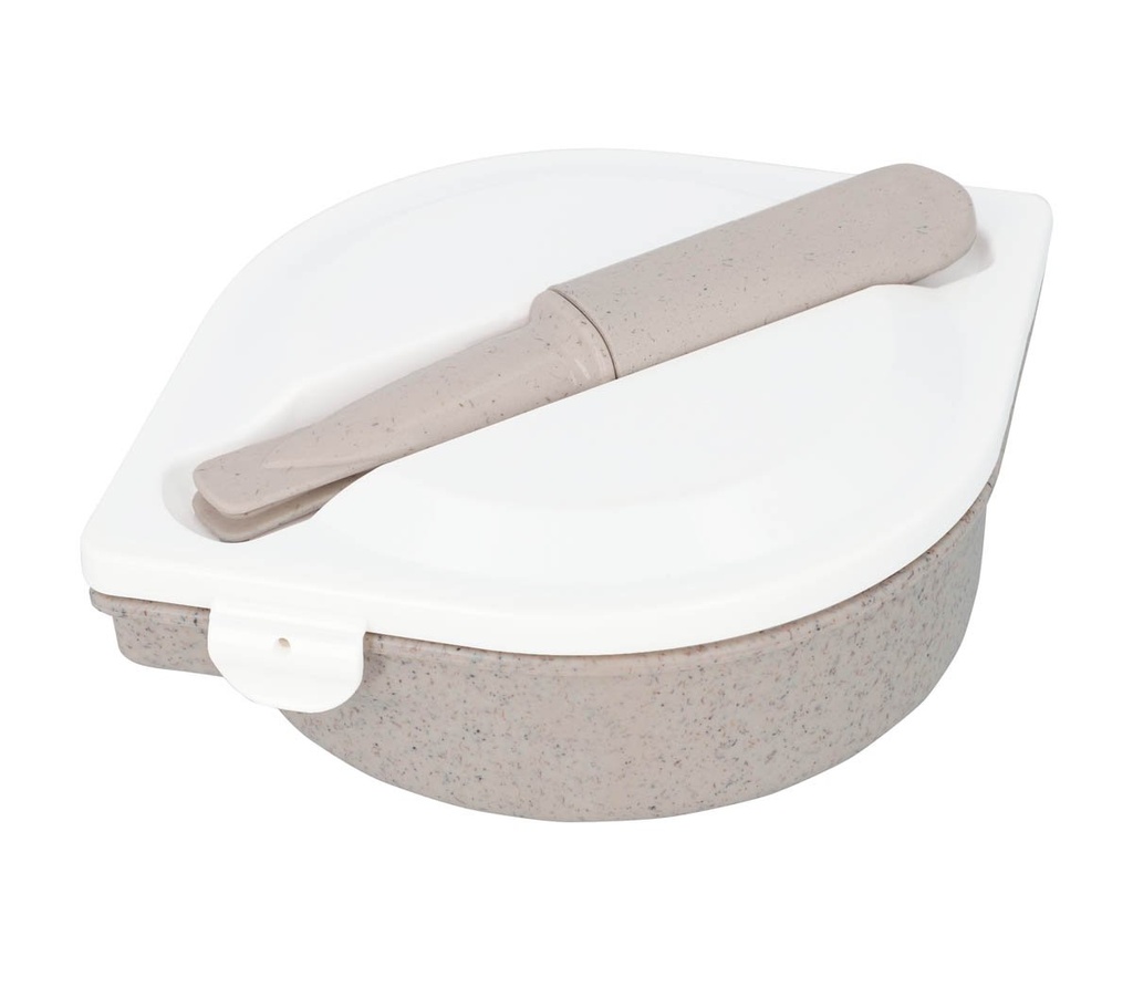 Lonchera promocional de plástico y fibra de agave con cubiertos y 3 compartimentos – BT-HIL-0012