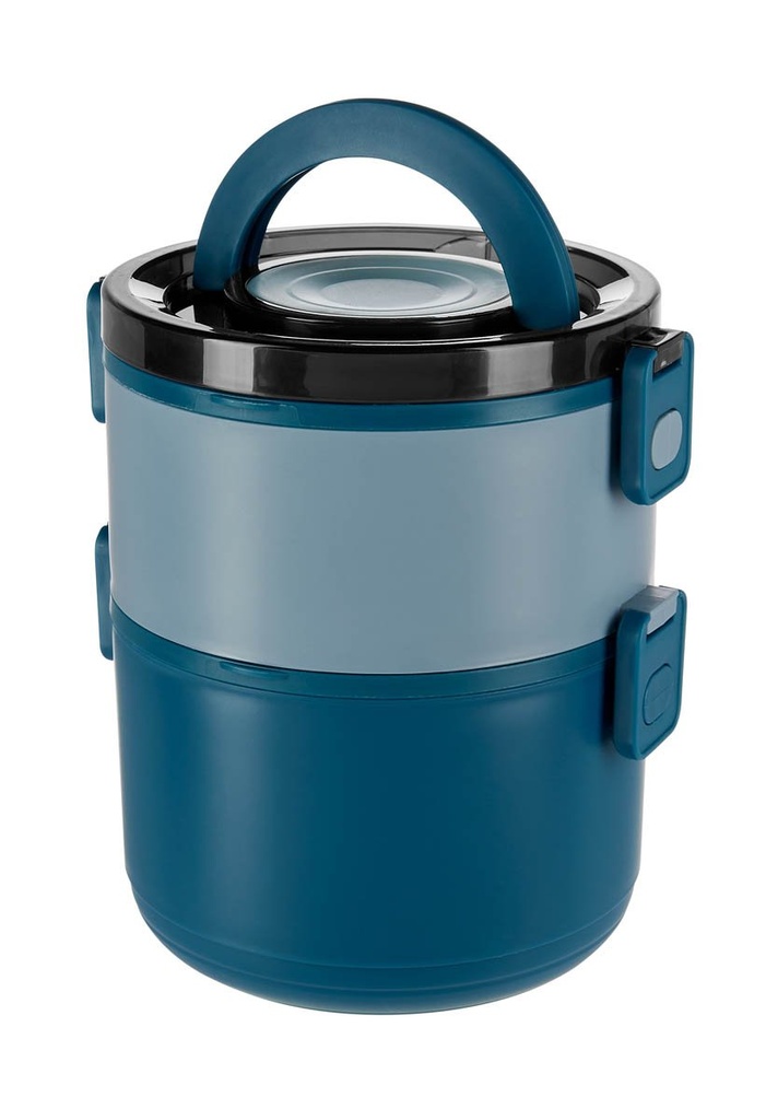 Contenedor de alimentos promocional de plástico 1.6 L con doble compartimento hermético – BT-HIL-0015