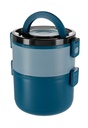 Contenedor de alimentos promocional de plástico 1.6 L con doble compartimento hermético – BT-HIL-0015
