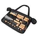 Set promocional de utensilios para asar de acero inoxidable con maletín y correa ajustable – BT-HOG-0005