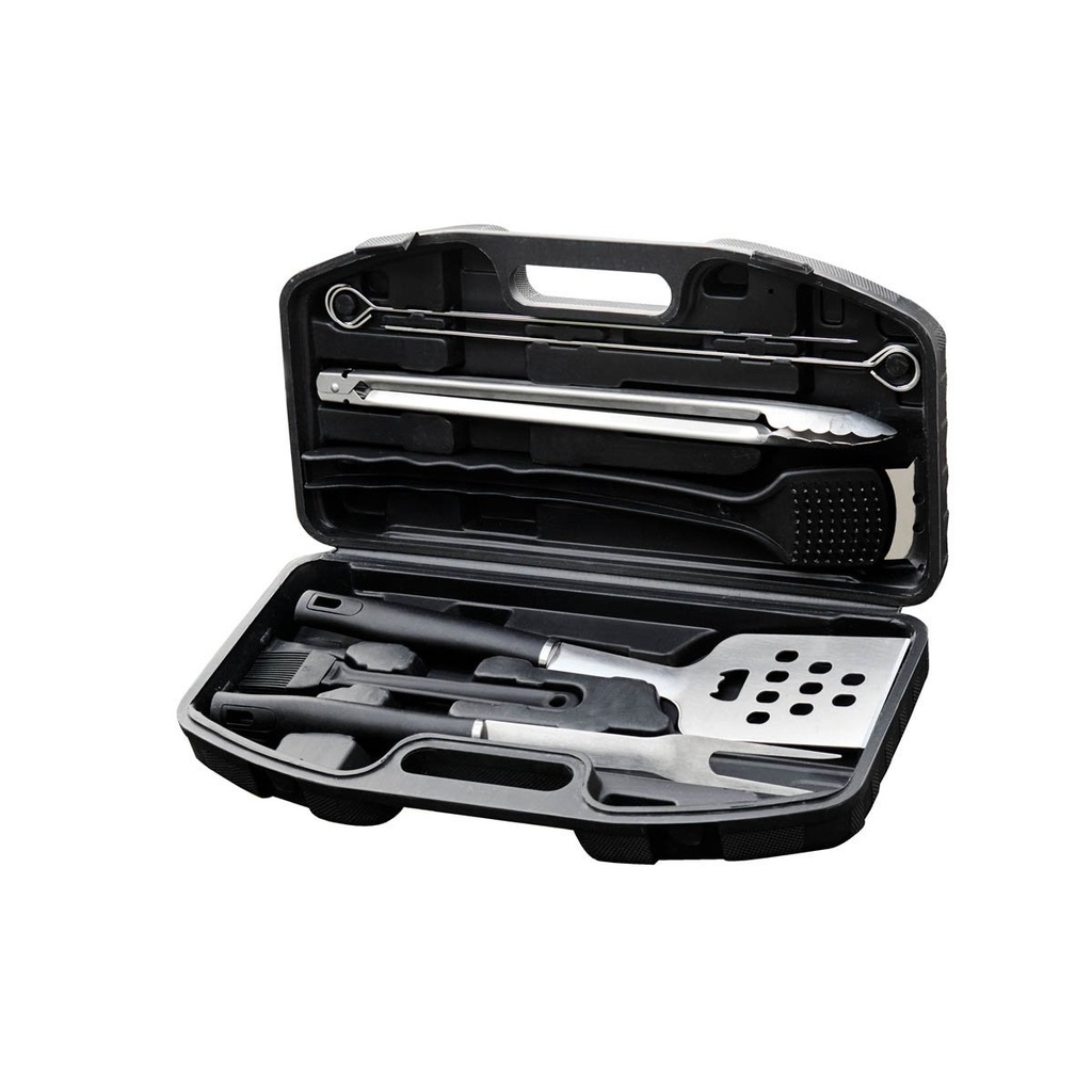 Set promocional de utensilios para asar de acero inoxidable con cepillo de limpieza – BT-HOG-0007