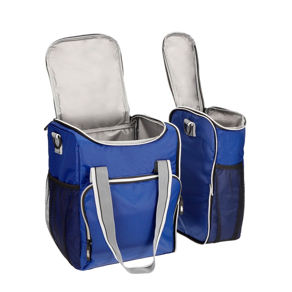 Lonchera promocional de poliéster con doble compartimento separable y correa ajustable – BT-HIL-0057