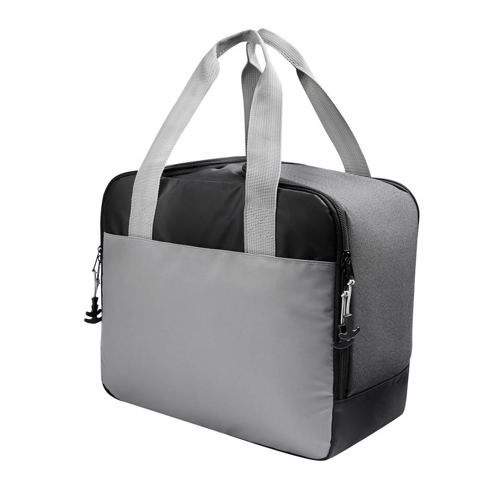 Lonchera promocional de poliéster de 36 x 33 x 21 cm con separador interno y bolsa frontal – BT-HIL-0086