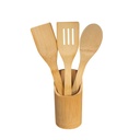 Set de cocina promocional de bambú con base cilíndrica incluida – BT-HOG-0032