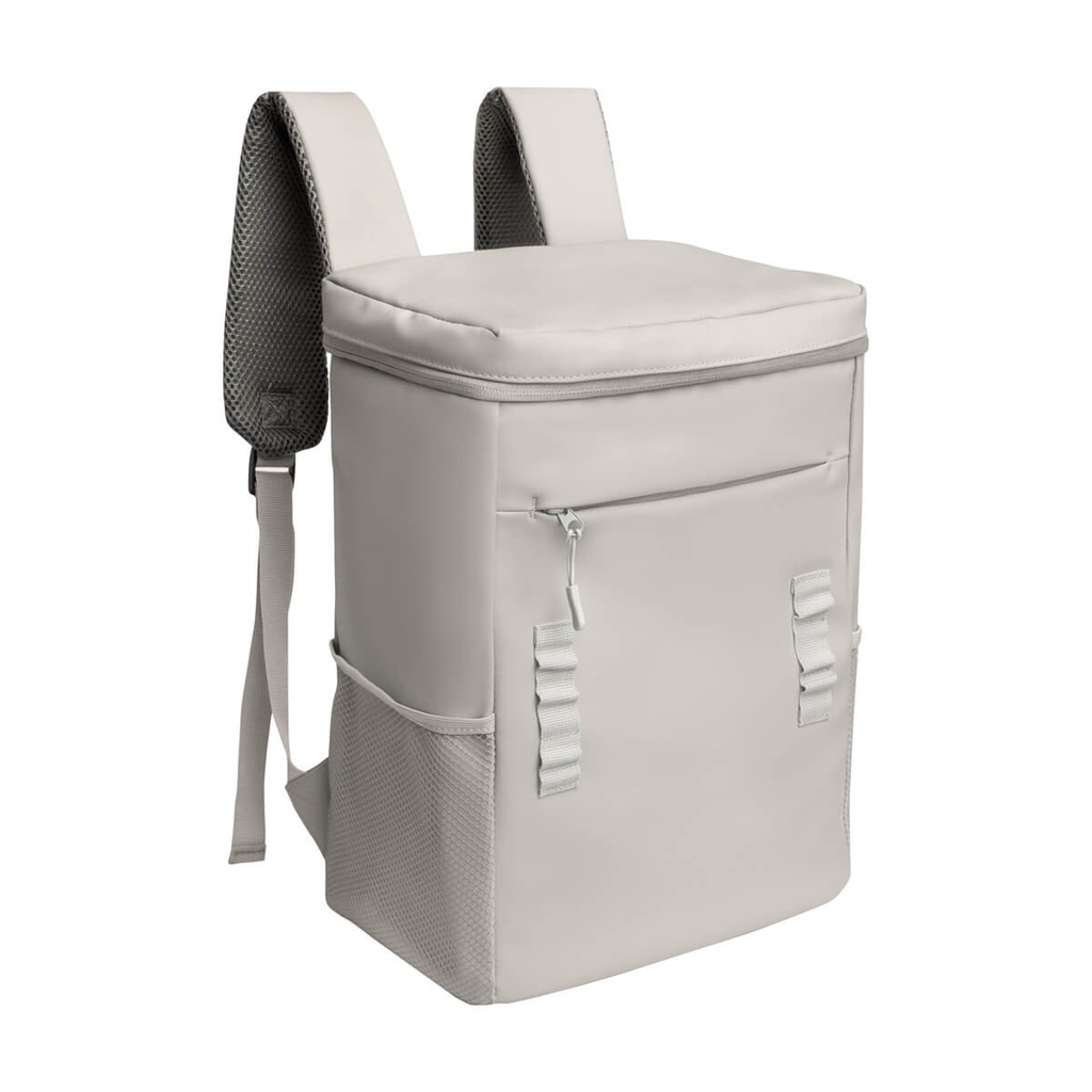 Lonchera-mochila promocional de curpiel 19 litros con mallas laterales y asas ajustables – BT-HIL-0081